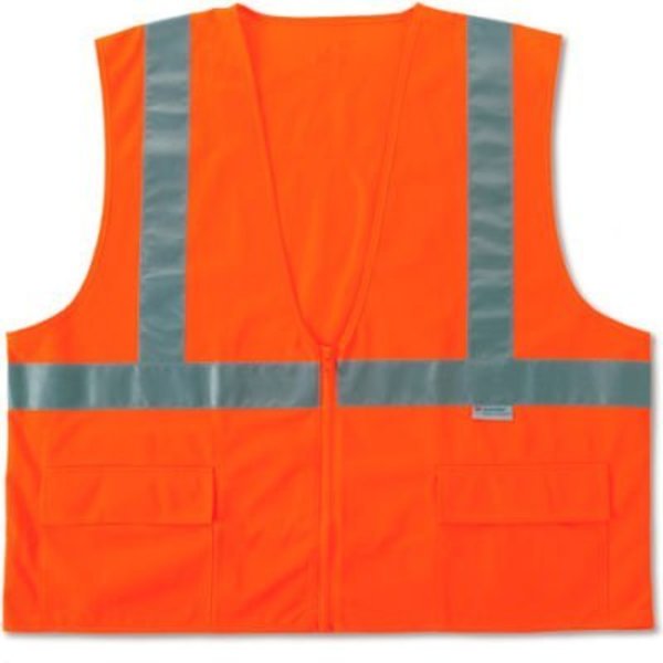 Ergodyne GloWear 8225Z Class 2 Standard Vest, Orange, 2XL/3XL 21157